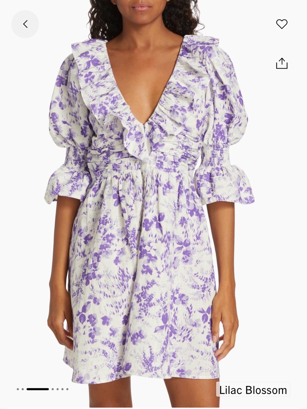 By Timo Lilac Blossom Ruffled V-Neck Mini Dress
